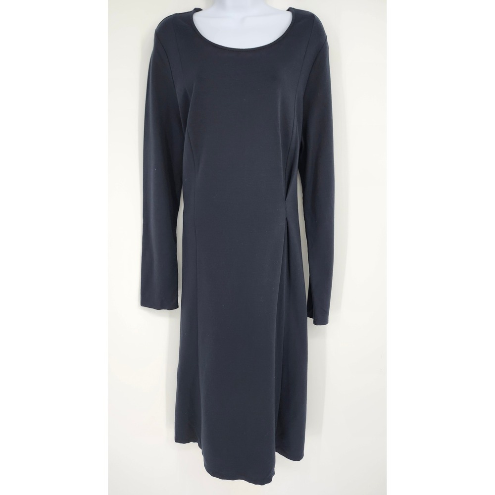 J. Jill Womens Black Classic Ponte Dress Size M Minimalist Stretch Modest Career